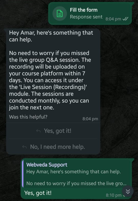 AI bot providing automated response with resolution options