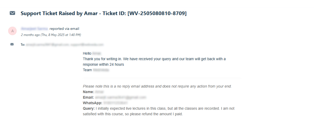 Bot creating email ticket with conversation context